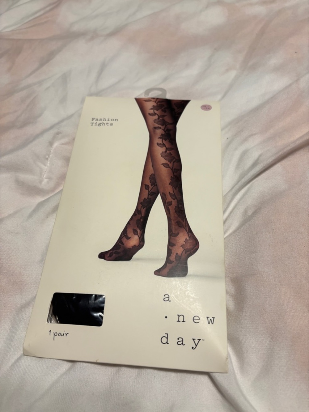 a new day Black Floral Sheer Tights